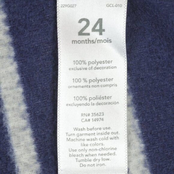 Carter's Infant 24 Months Blue & Gray Striped Fleece 1/4 Zip Pullover Jacket - Picture 6 of 7